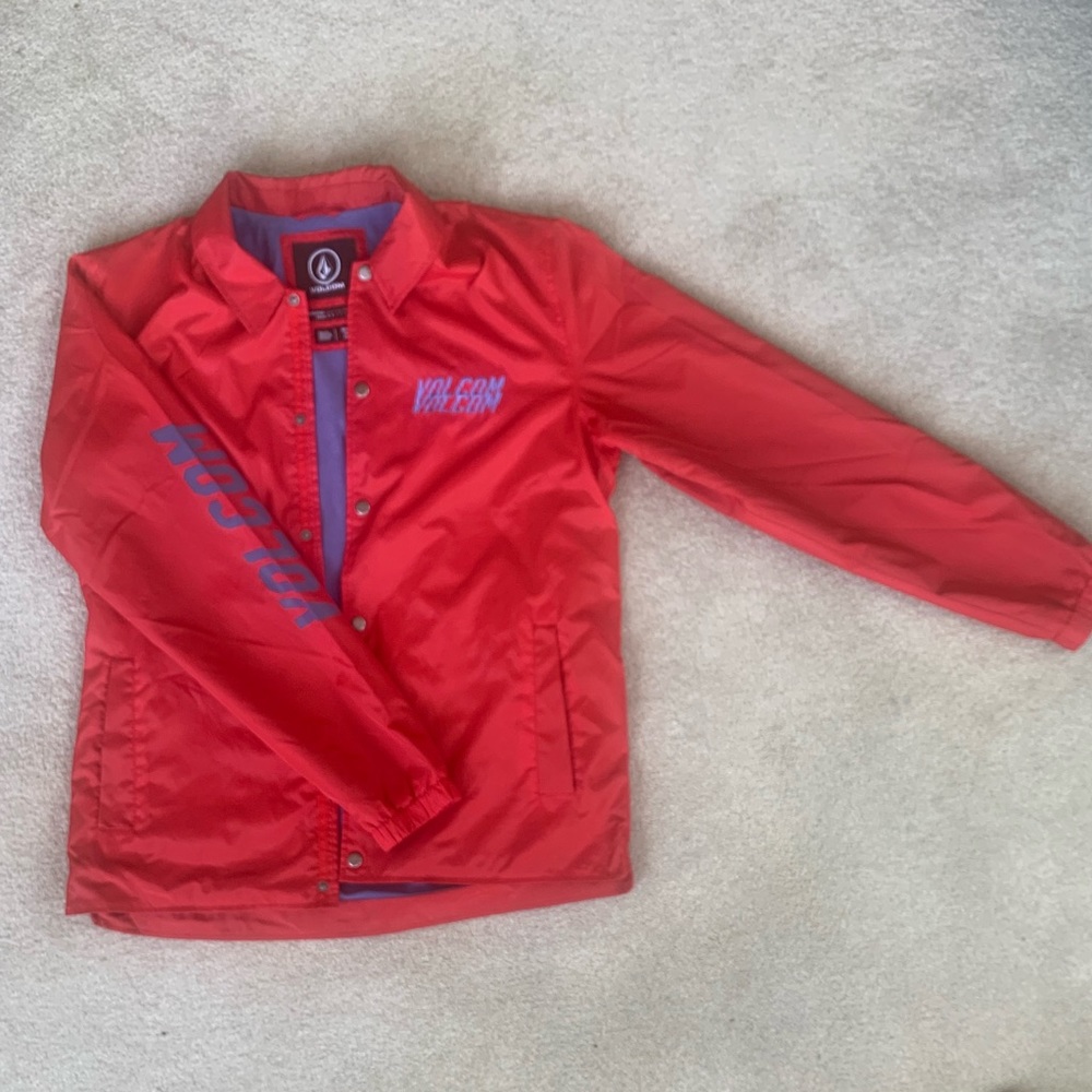 Water resistant fleece lined embroidered Volcom bomber jacket